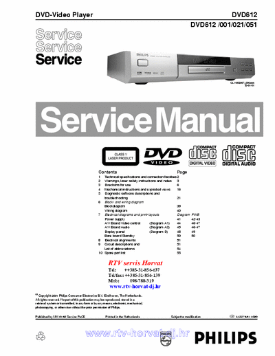 Philips DVD 612 (1 644 175 b) 1 part file, page 44